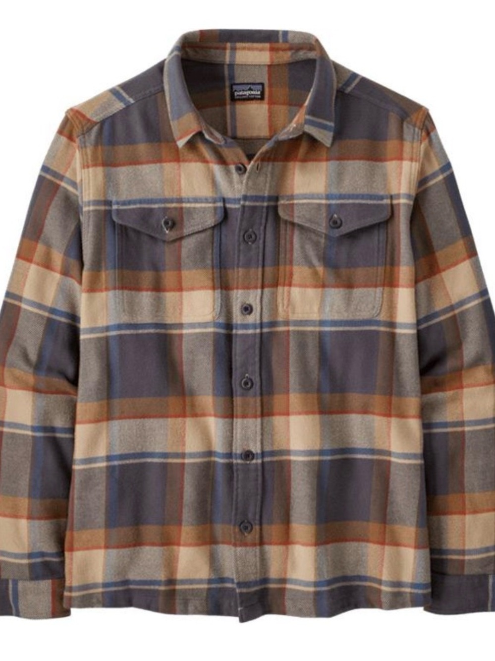 Patagonia Men's Brown & Gray Plaid Fjord Flannel Shirt Size Small